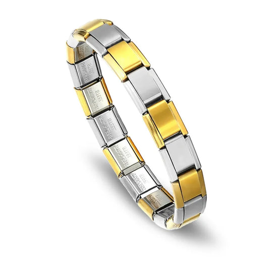 Pulsera Italiana Bicolor Acero Inoxidable
