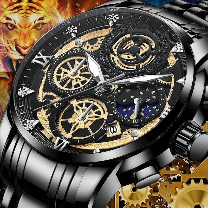 Reloj Cuarzo Estrella Broches De Doble Cara