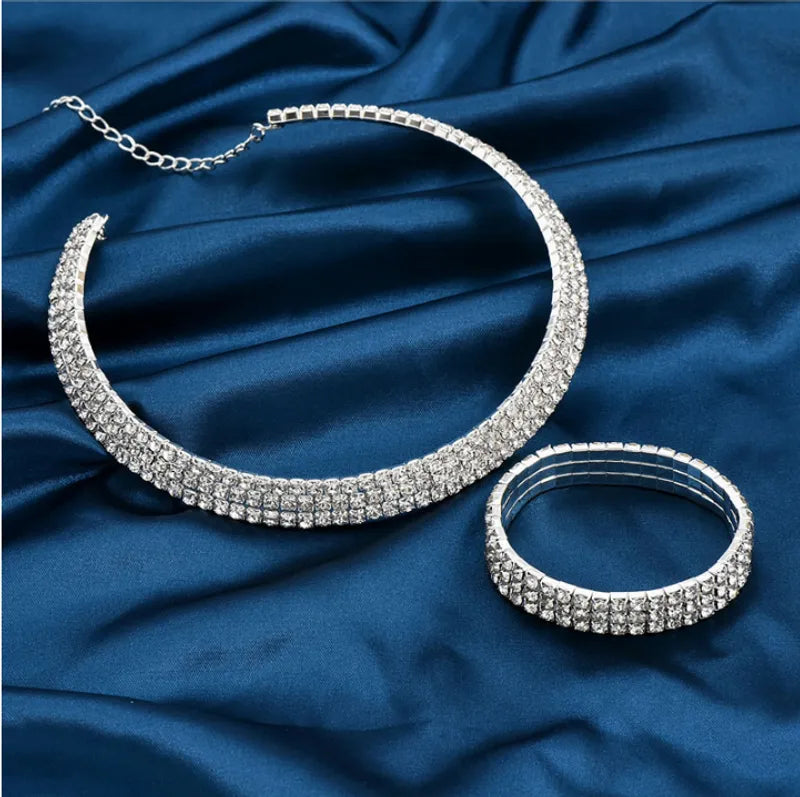 Set Collar y Pulsera Plateado