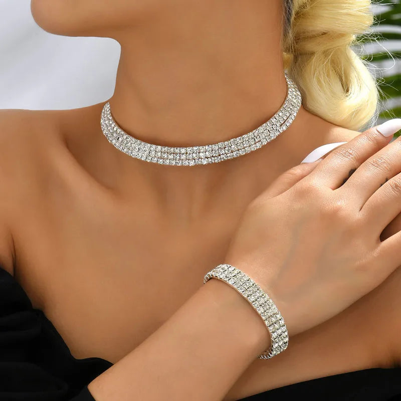 Set Collar y Pulsera Plateado