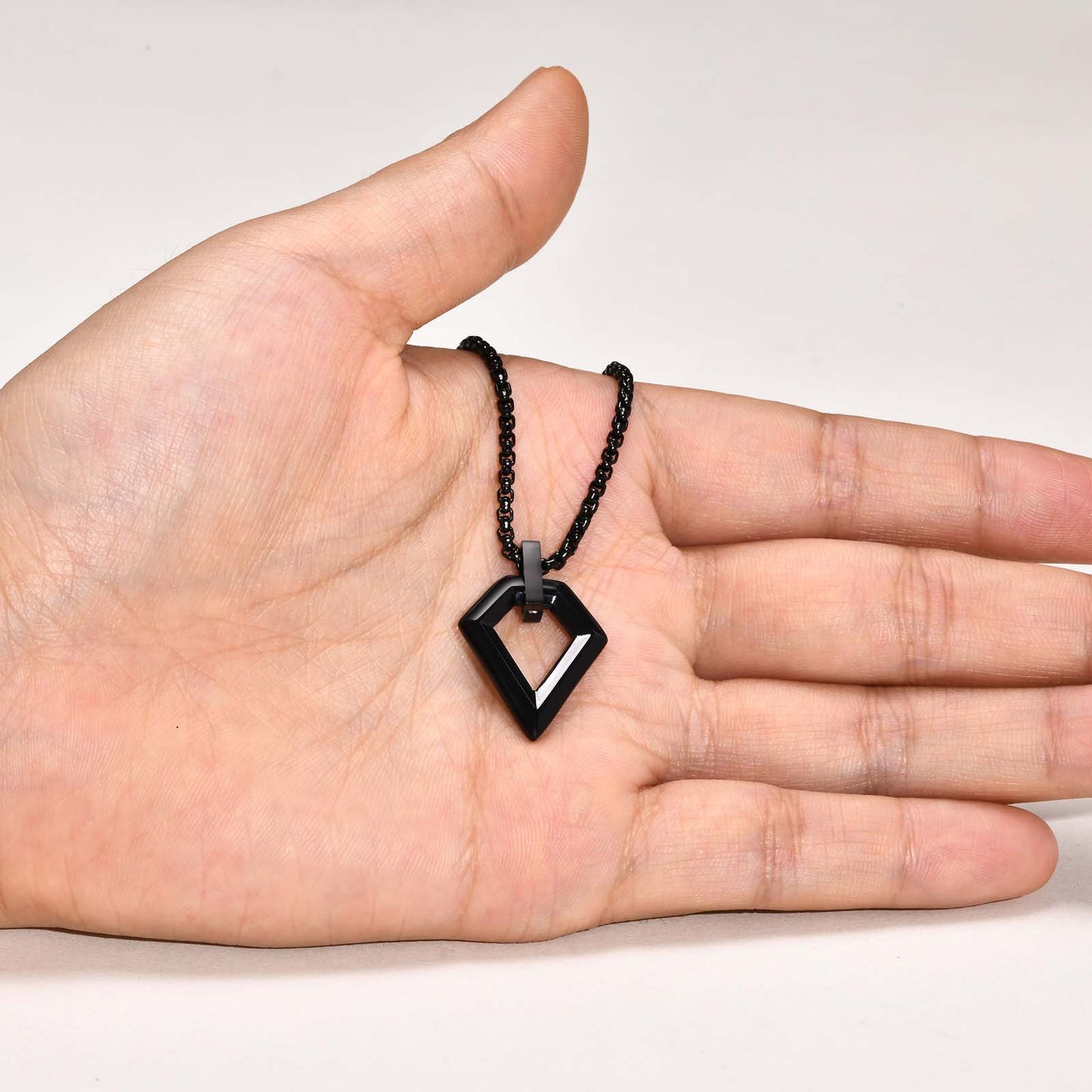 Collar Geométrico Negro Acero Inoxidable