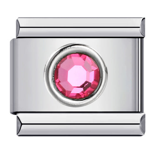 Charm Plateado con Rosa