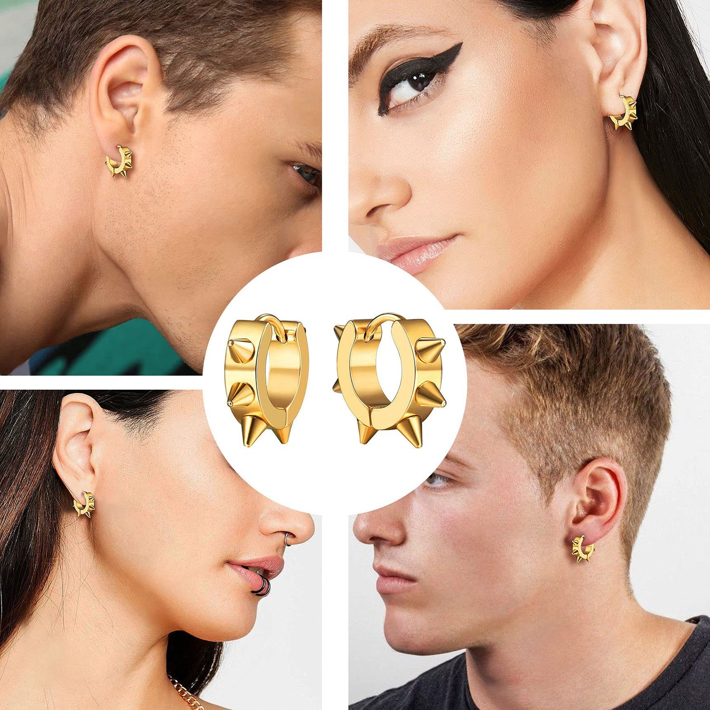 Arete Punk Dorado Acero Inoxidable