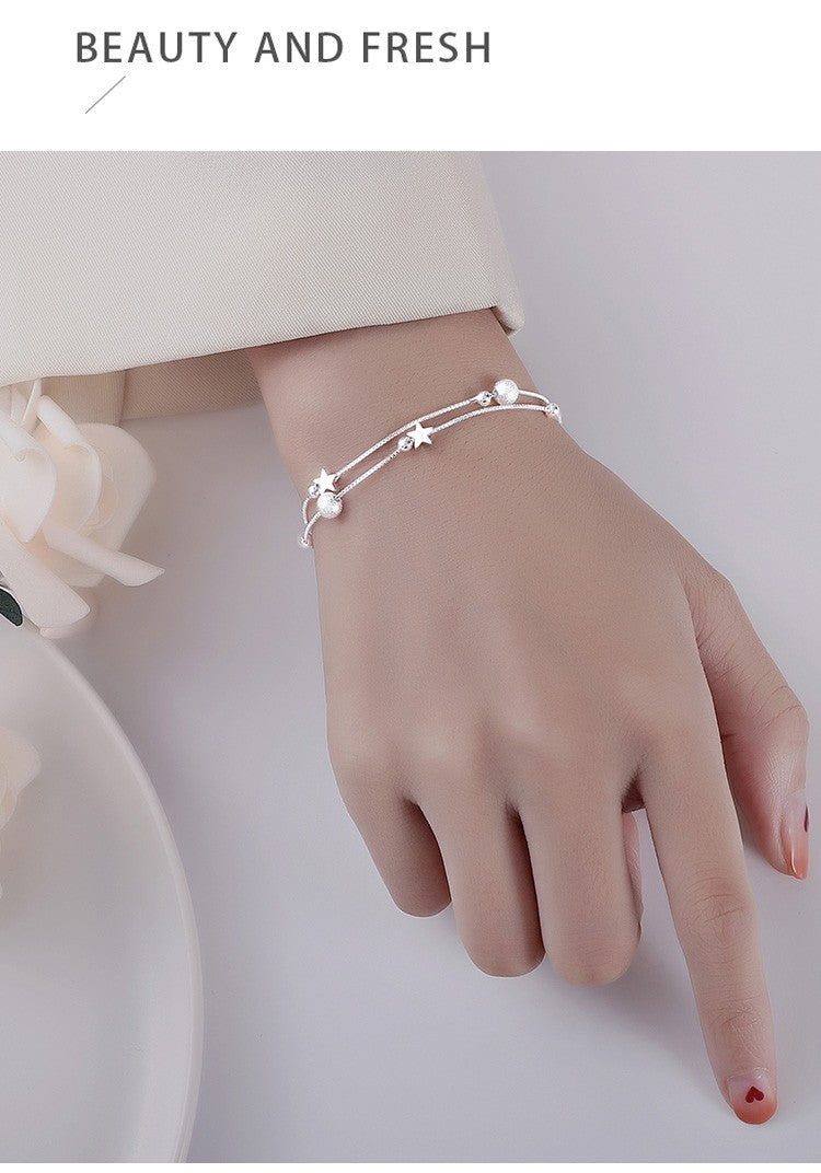Pulsera Estrella Bolitas Plata De Ley 925