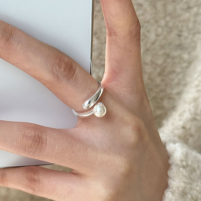 Anillo Perla Plata Esterlina