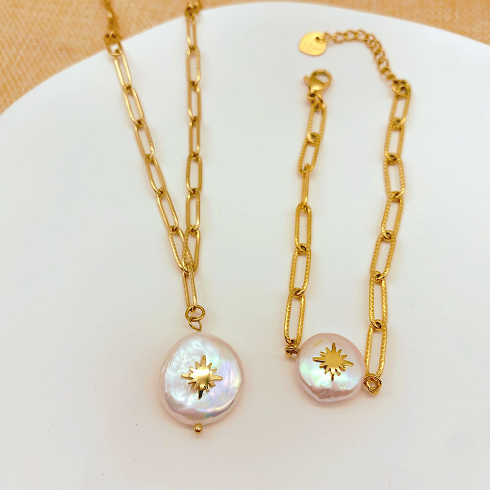 Set Collar y Pulsera Perla