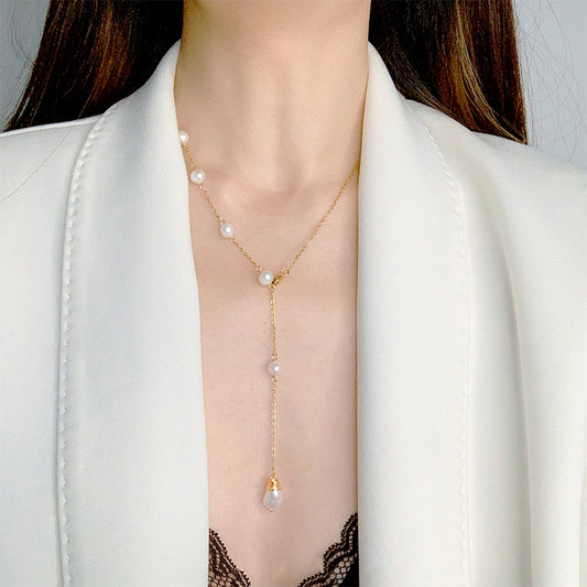 Collar Perlas Acero Titanio