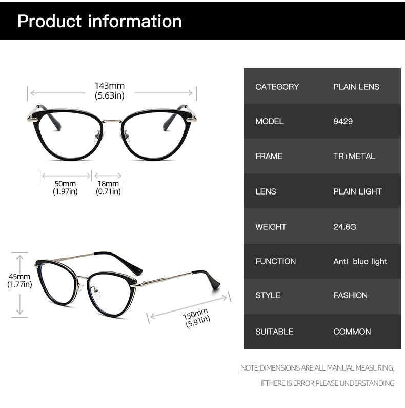 Gafas Ojo De Gato Negro