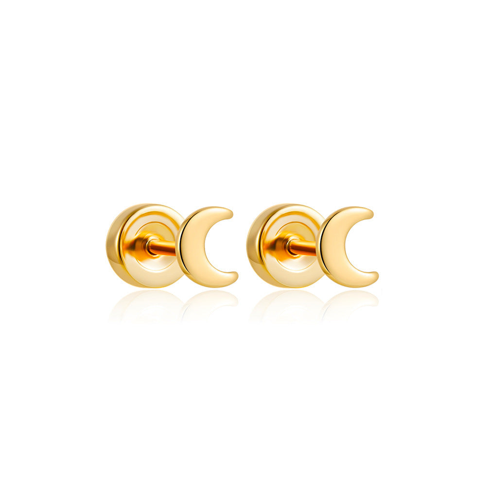 Aretes Luna Acero Inoxidable