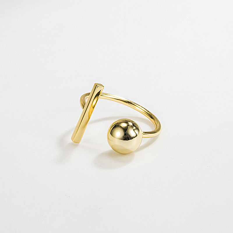 Anillo Bola Dorado Plata De Ley 925