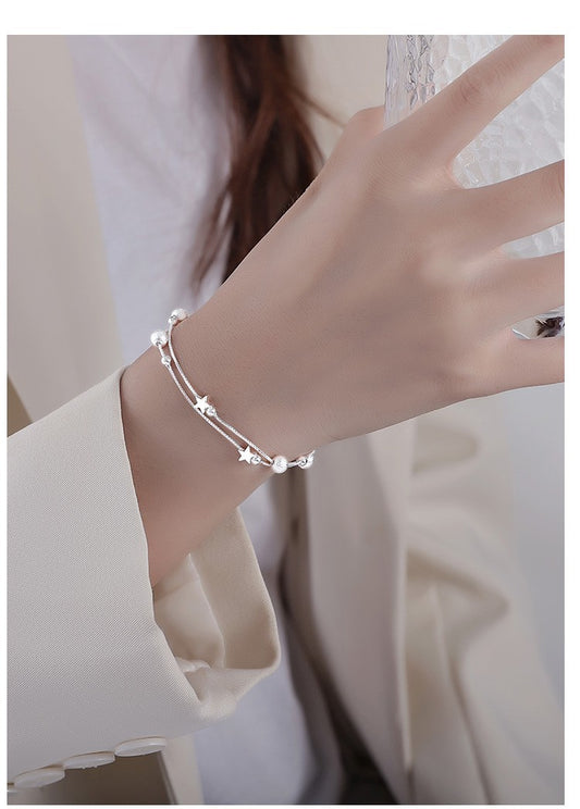 Pulsera Estrella Bolitas Plata De Ley 925