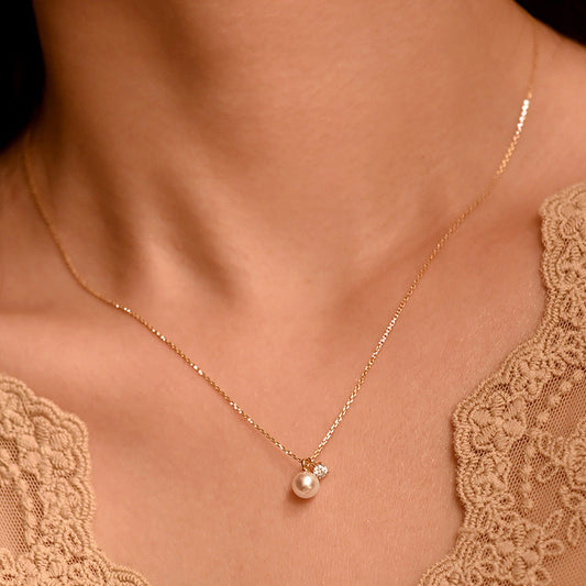 Collar Perla Circón Plata 925