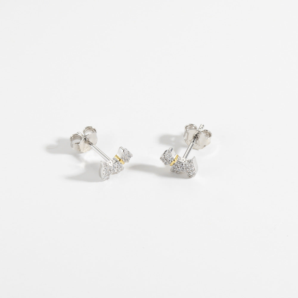 Aretes Perro Circón Plata S925