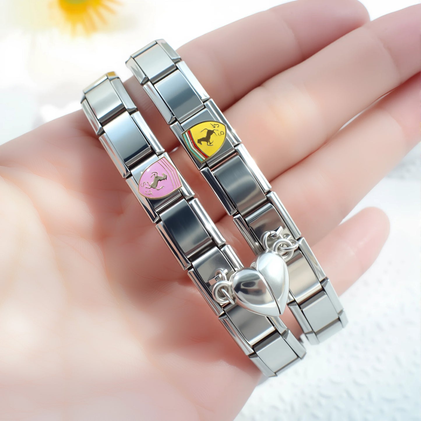 Pulseras Pareja Italiana Caballo Acero Inoxidable