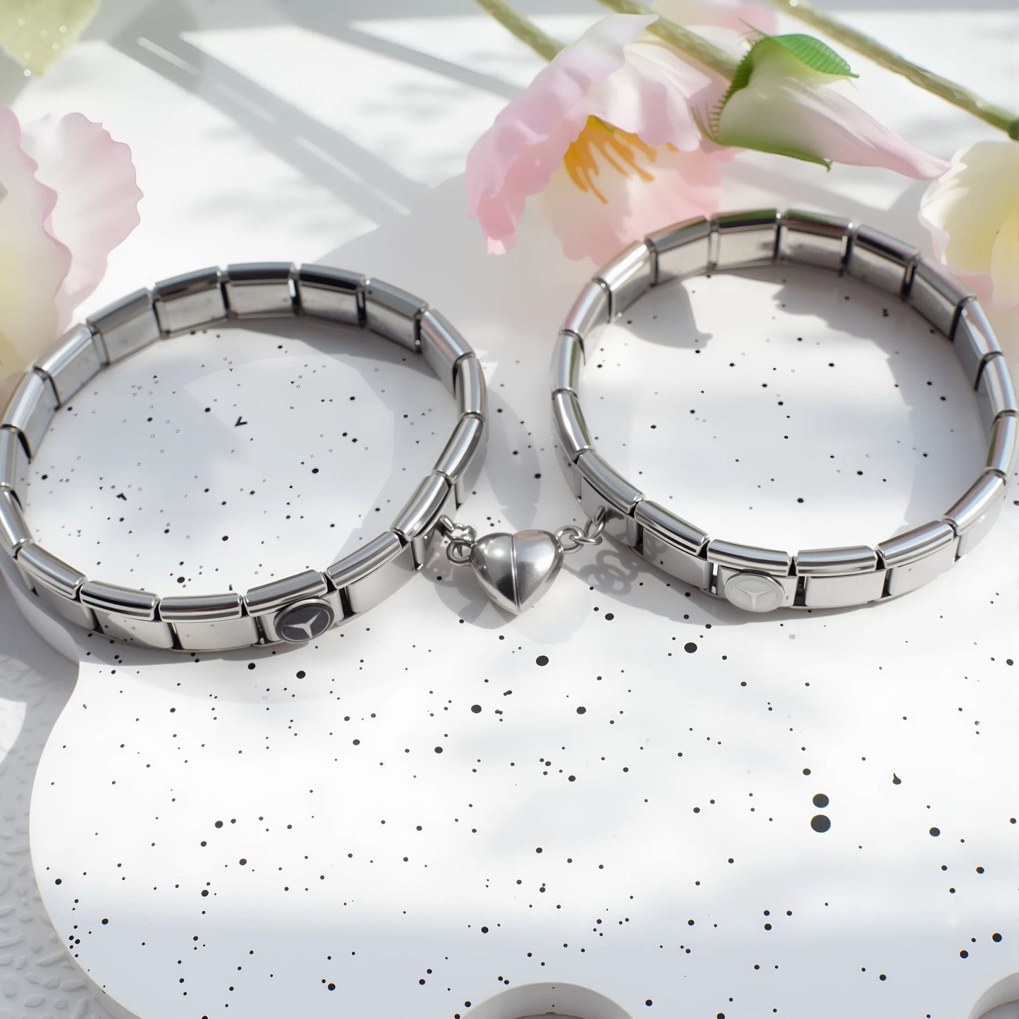 Pulseras Pareja Italiana Acero Inoxidable