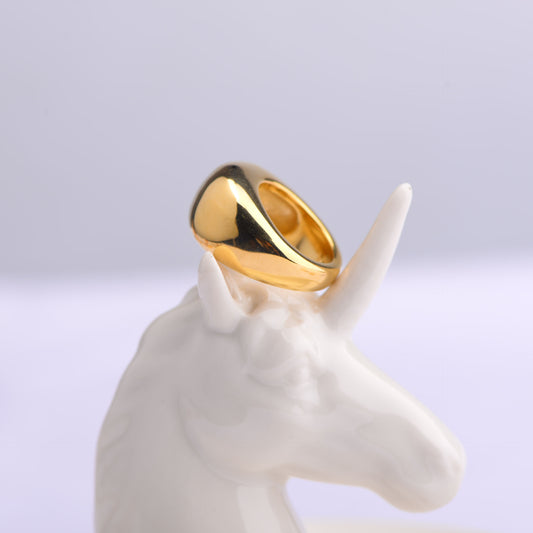 Anillo Dorado Clásico Acero Inoxidable