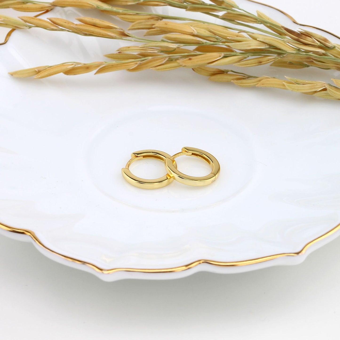 Arracadas Doradas Plata De Ley 925