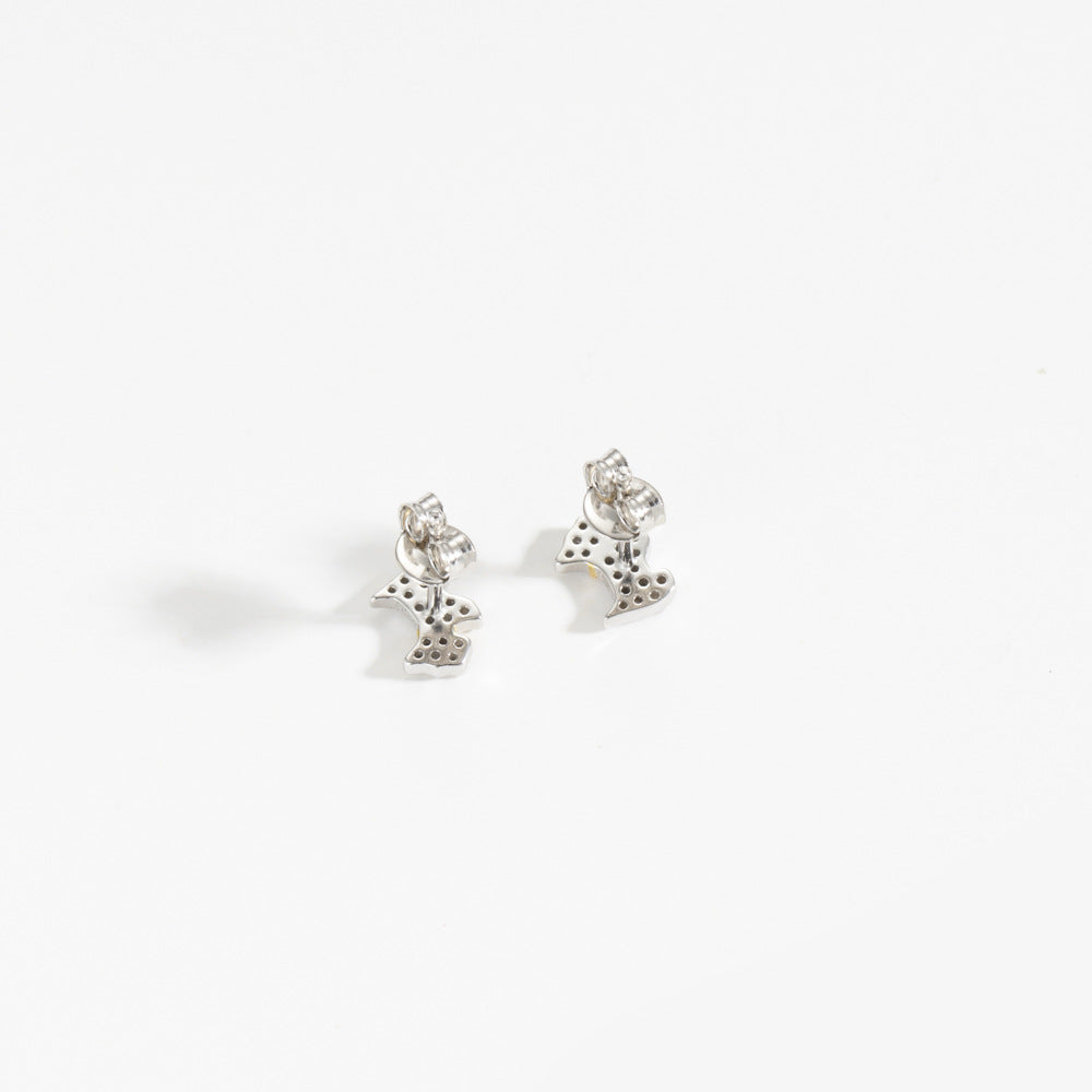 Aretes Perro Circón Plata S925