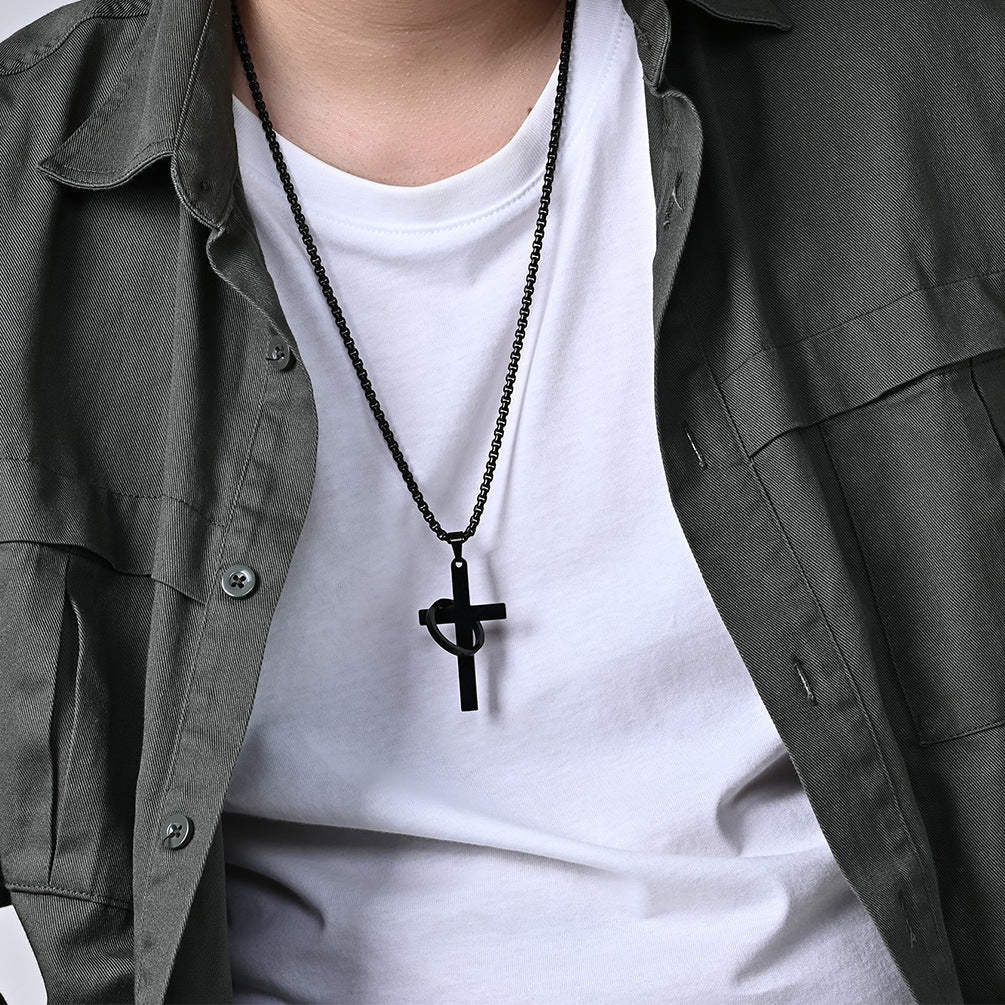 Cadena Hip Hop Retro Cruz Acero Inoxidable