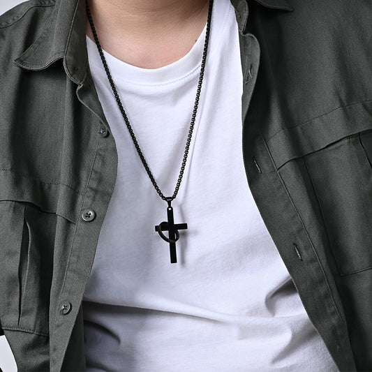 Cadena Hip Hop Retro Cruz Acero Inoxidable