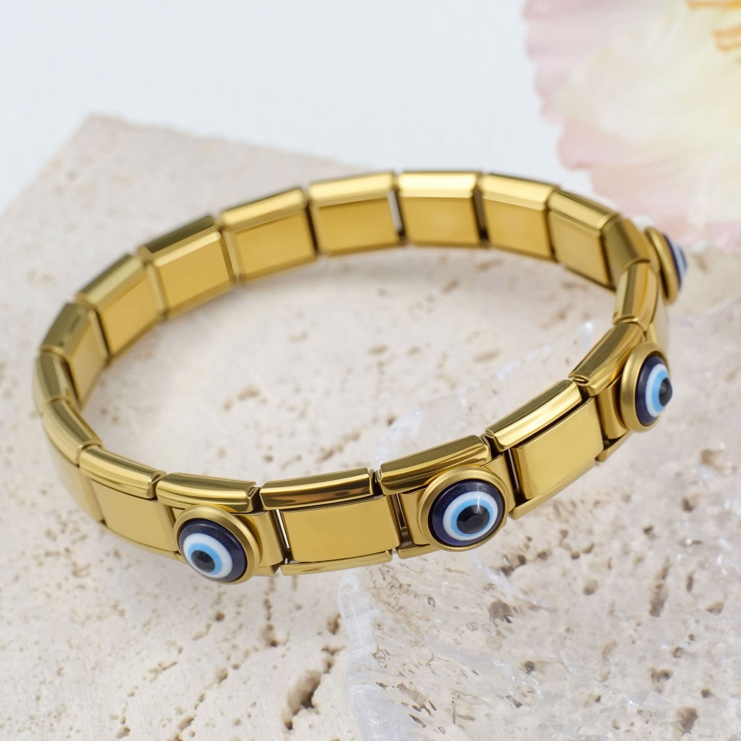 Pulsera Italiana Ojo Del Diablo Acero Inoxidable