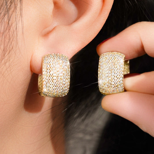 Aretes Dorados Circón Cobre