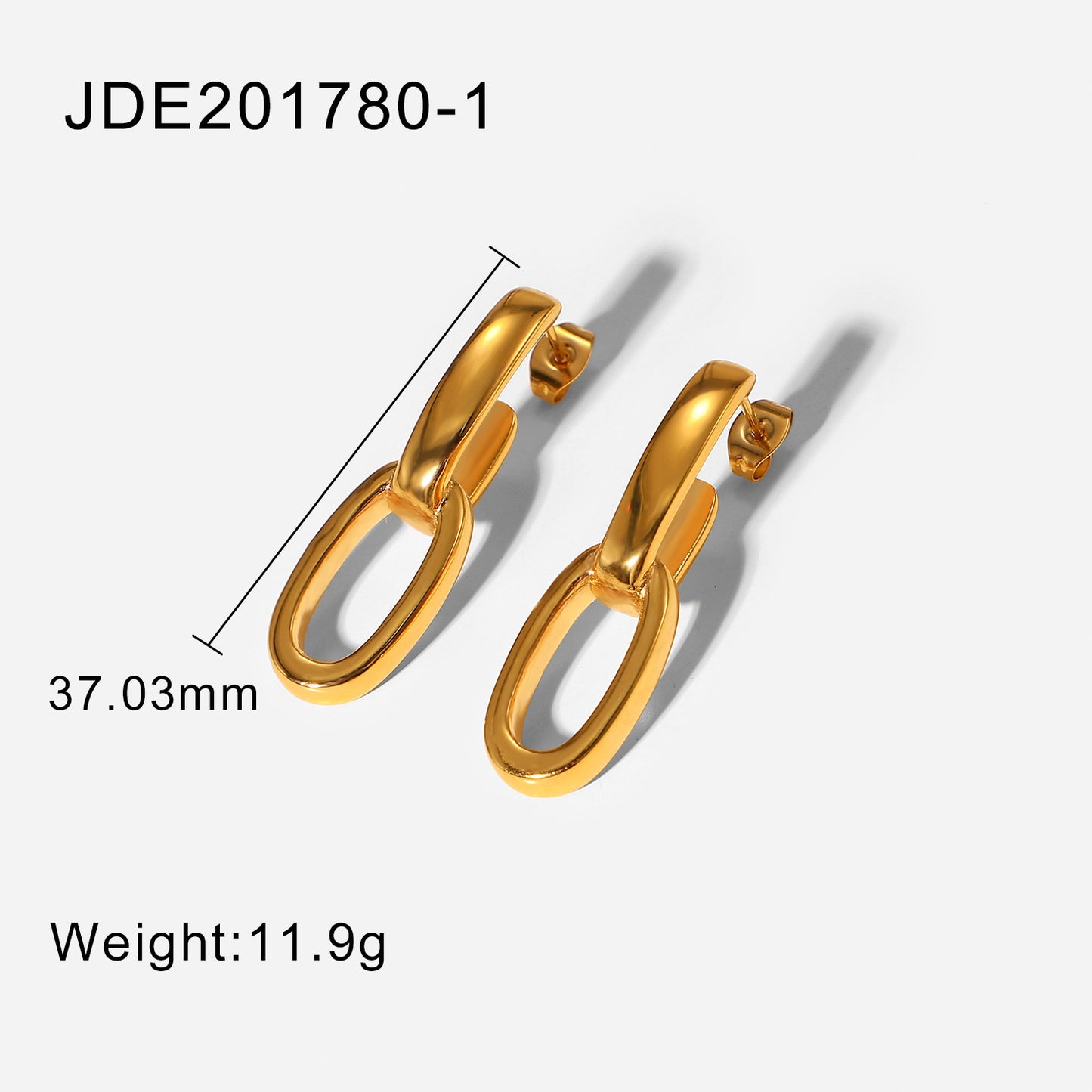 Aretes Cadena Doble Ovalada