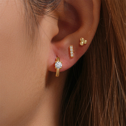 Set Tres Piezas Dorado Plata Ley 925