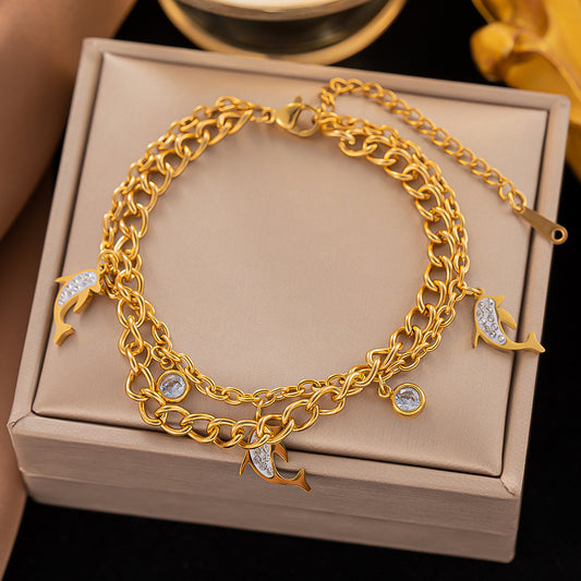 Pulsera Delfín Acero Titanio