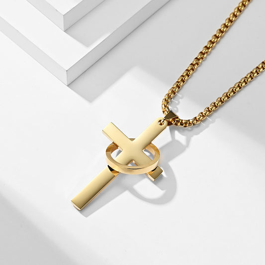 Cadena Hip Hop Retro Cruz Acero Inoxidable