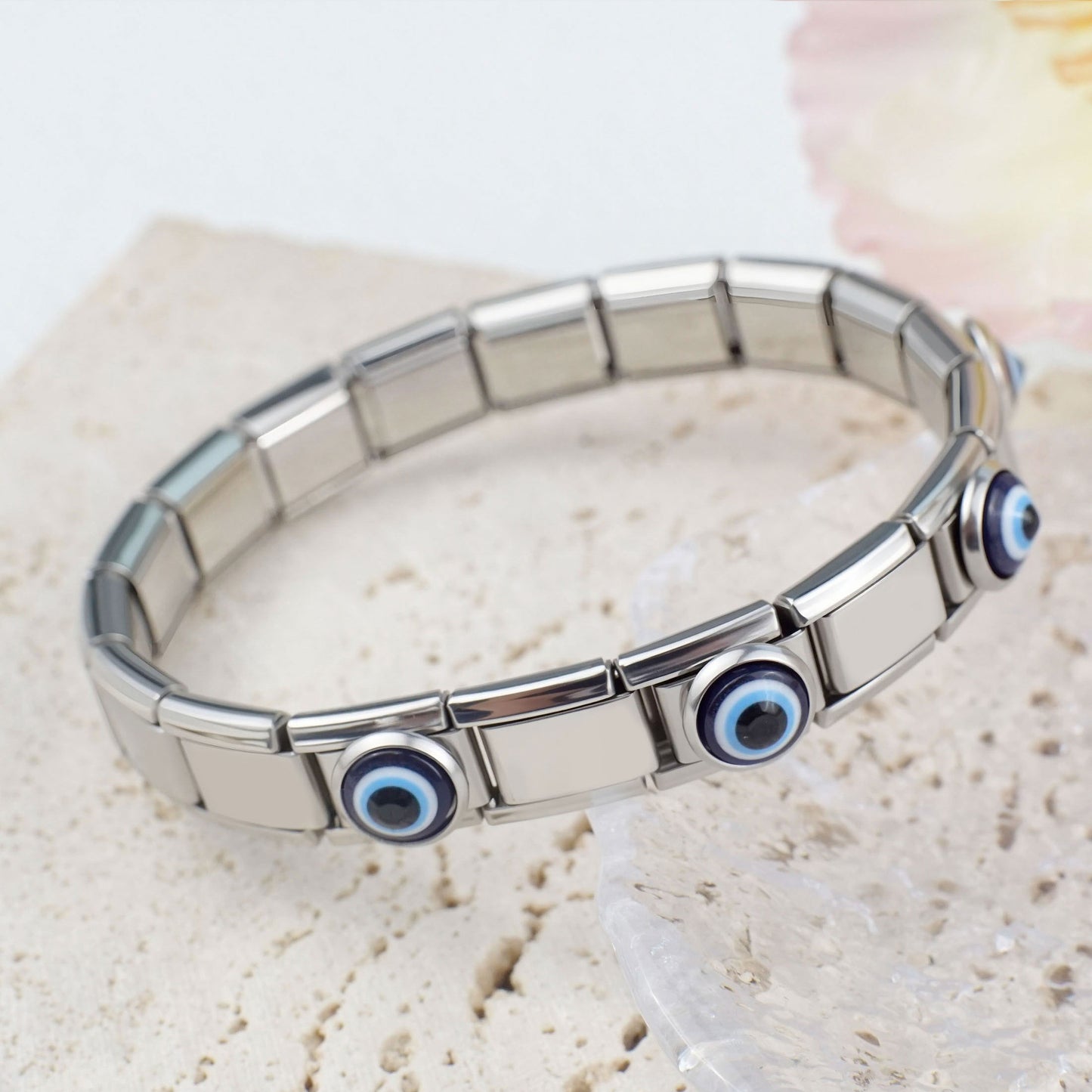 Pulsera Italiana Ojo Del Diablo Acero Inoxidable
