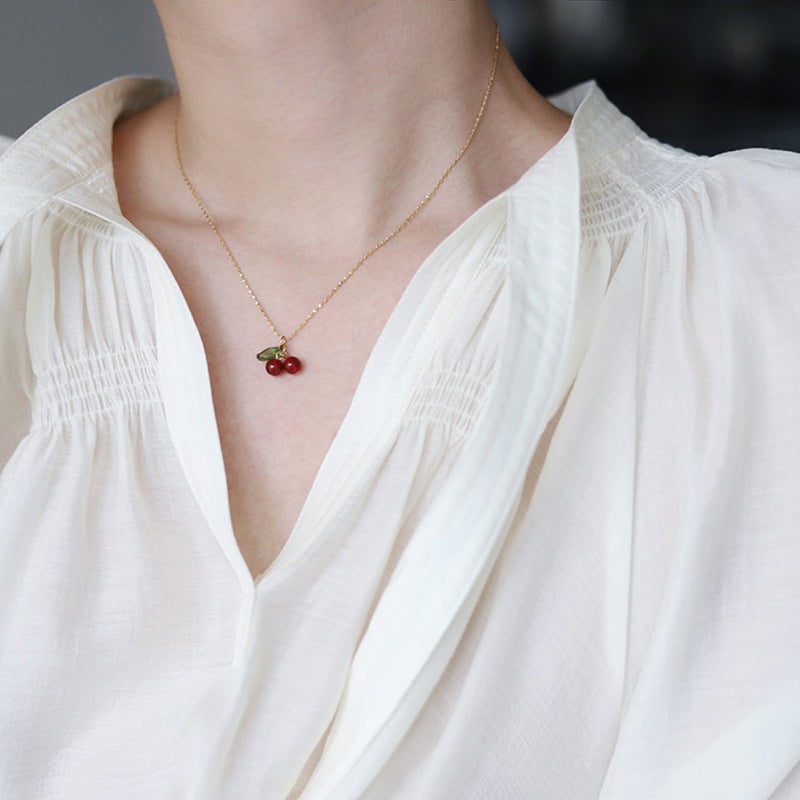 Collar Cerezas Acero Titanio