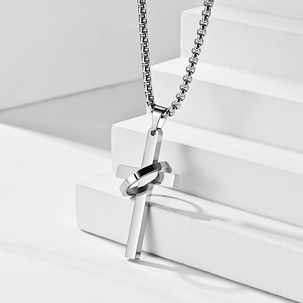Cadena Hip Hop Retro Cruz Acero Inoxidable
