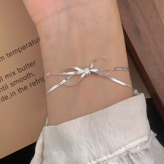 Pulsera Moño Plata De Ley 925