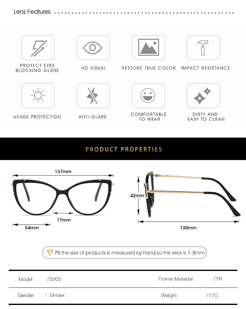 Gafas Ojo De Gato Anti Luz Azul