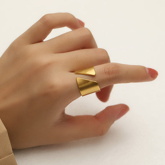 Anillo Grueso Abierto Acero Titanio