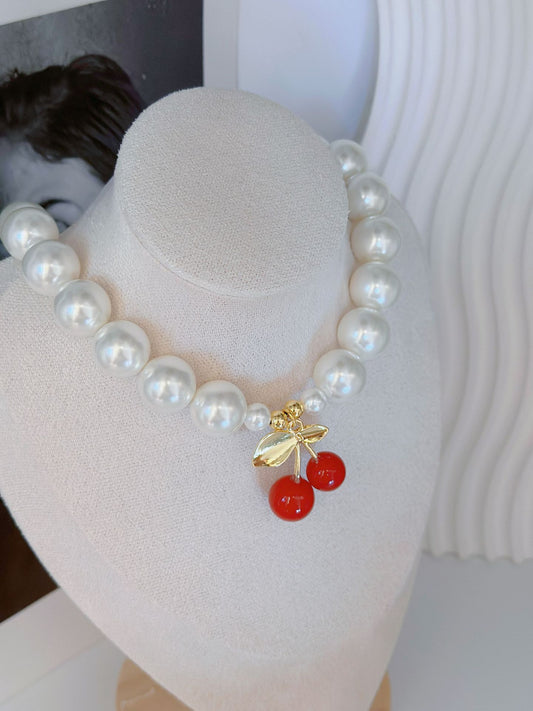 Collar Perlas Cerezas