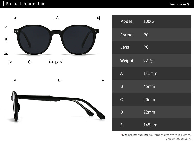Gafas Negro Marco Redondo