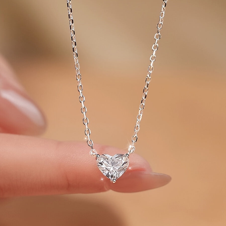 Collar Corazón Plata De Ley 925