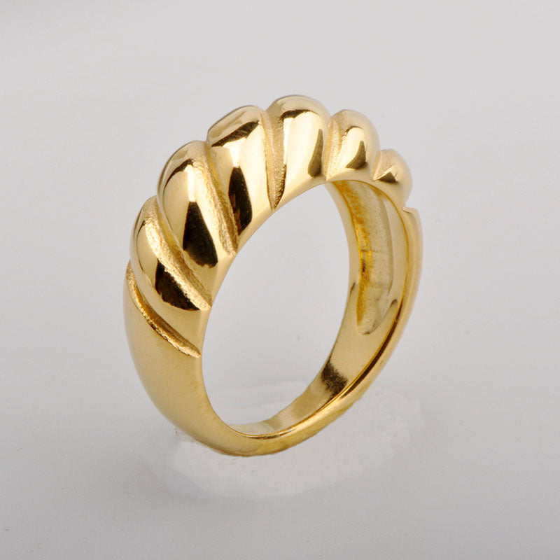 Anillo Simple Geométrico Acero Titanio