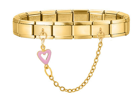Charm Doble Italiano Corazón Acero Inoxidable