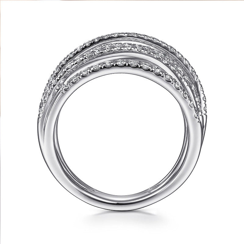 Anillo Brillante Cobre Circón