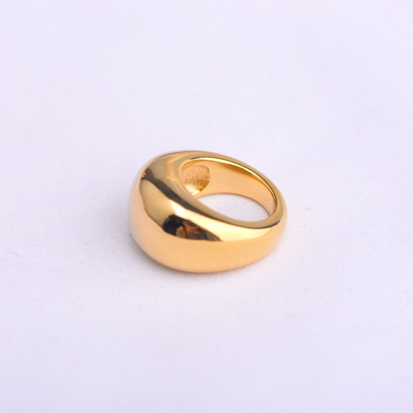 Anillo Dorado Clásico Acero Inoxidable