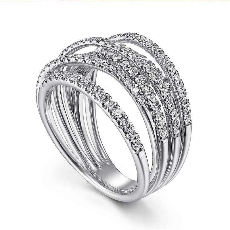 Anillo Brillante Cobre Circón