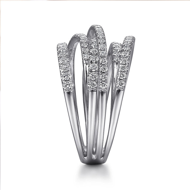 Anillo Brillante Cobre Circón