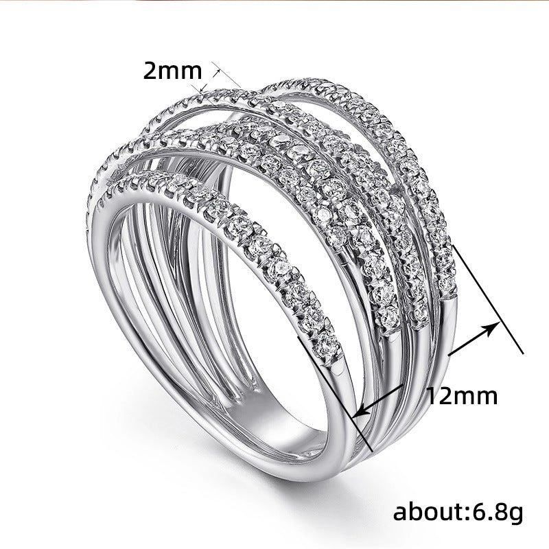 Anillo Brillante Cobre Circón