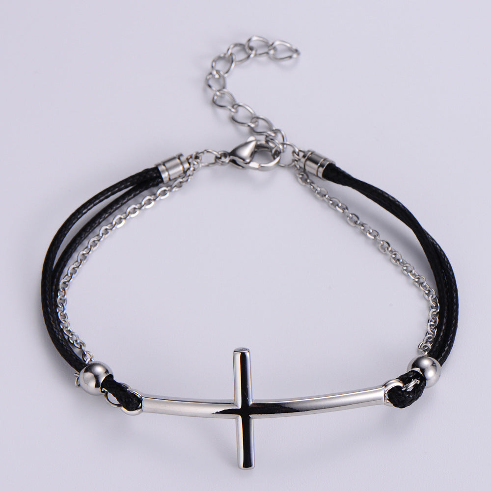 Pulsera Cruz Acero Titanio