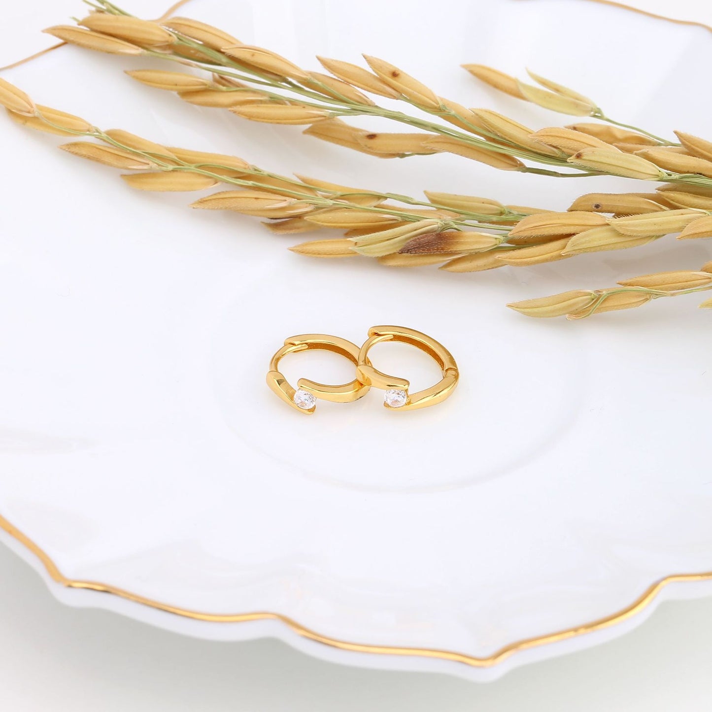 Arracadas Pequeñas Dorada Plata 925