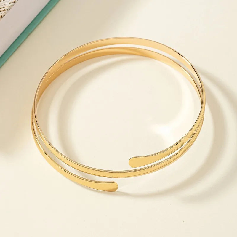 Brazalete Brazo Espiral Dorado Aleación