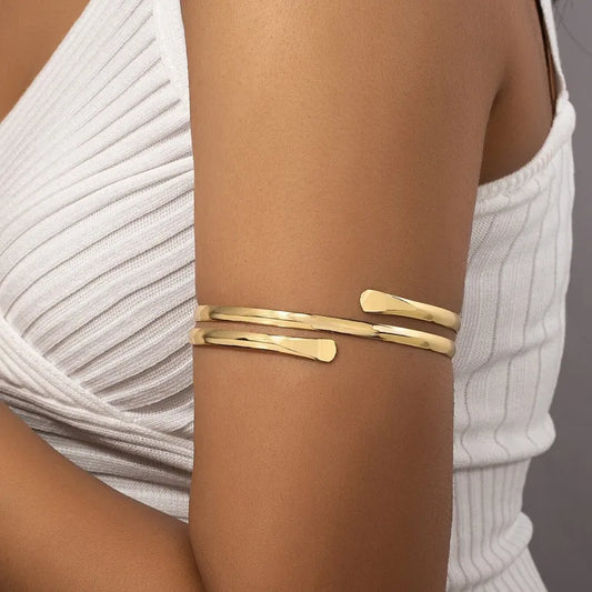 Brazalete Brazo Espiral Dorado Aleación